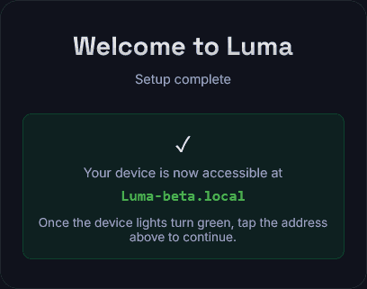 Luma's device naming screen