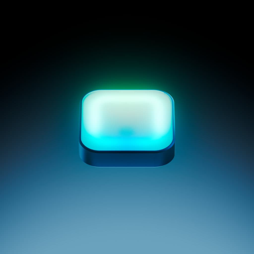 Luma glowing cyan on a desk