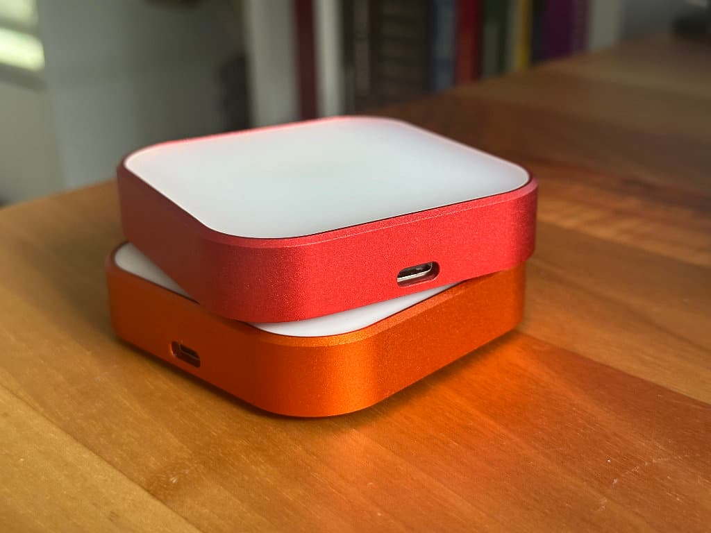 Two Luma units stacked, red and orange